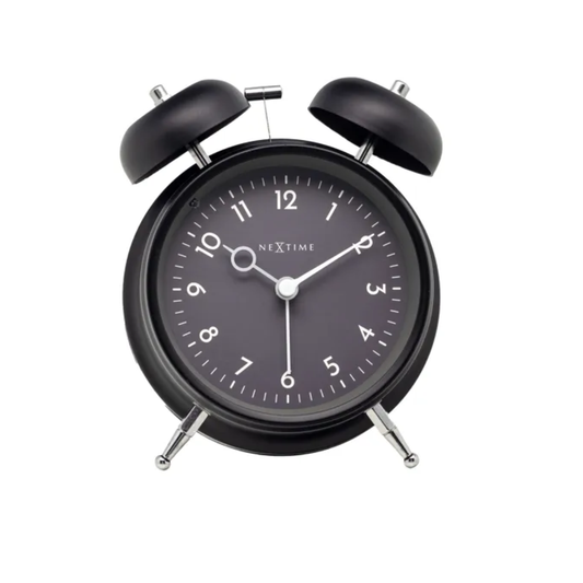 Réveil à poser Golden Hour noir métal silencieux NeXtime 12x14 cm – MT Boutique