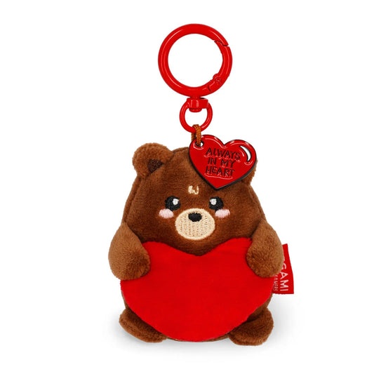 Porte-clés peluche ours brun Teddy Bear Legami Tiny Super Soft avec breloque et mousqueton.
