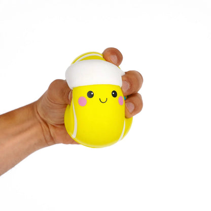 Balle anti-stress jaune fluo en forme de balle de tennis Legami collection Stress Less.