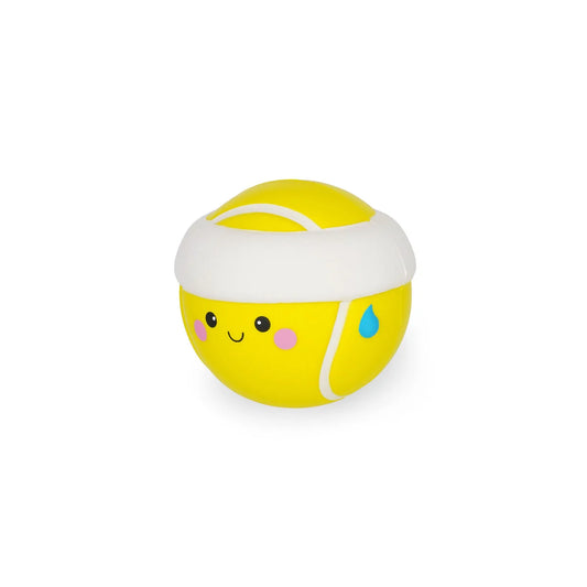 Balle anti-stress jaune fluo en forme de balle de tennis Legami .
