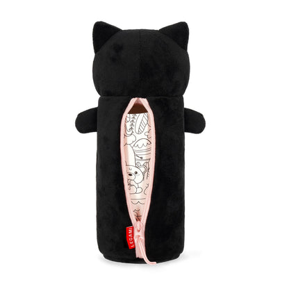 Trousse peluche Kitty Legami ouverte fermeture éclair rangement stylos crayons