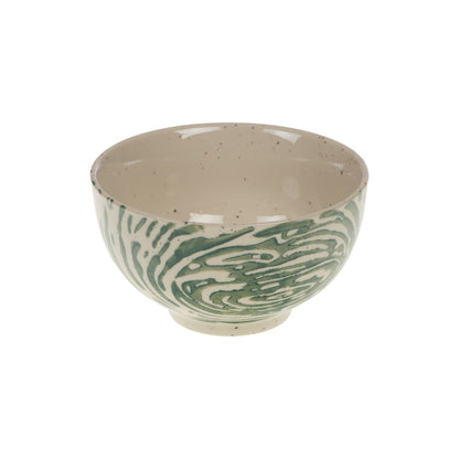 Bol en grès émaillé collection Lia motifs verts naturels Amadeus – MT Boutique