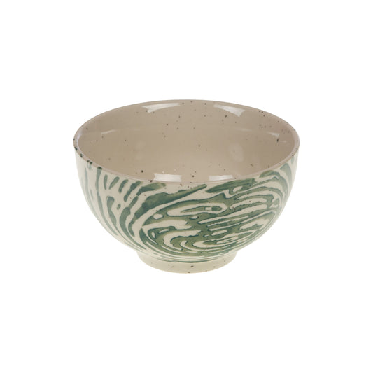 Bol en grès émaillé collection Lia motifs verts naturels Amadeus – MT Boutique