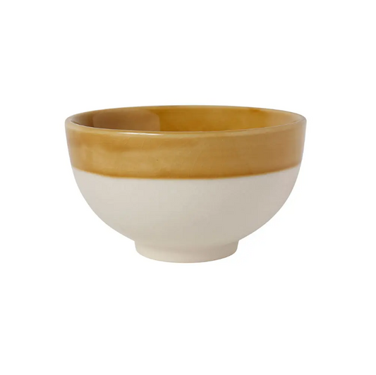bol déco émaillé 30cl couleur jaune moutarde