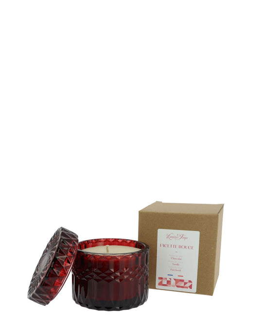 Bougie Facette Rouge 220g Patchouli