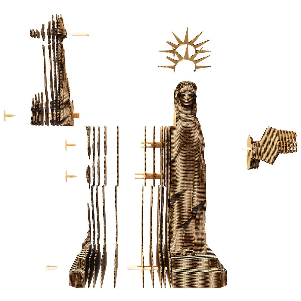 176 pièces carton prédécoupées puzzle 3D Statue Liberté Cartonic montage