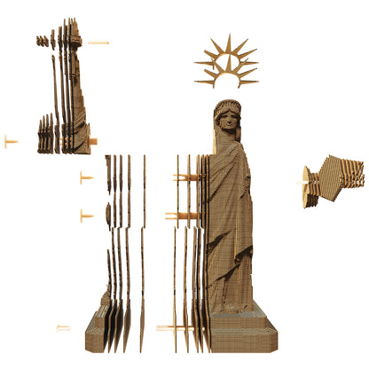 176 pièces carton prédécoupées puzzle 3D Statue Liberté Cartonic montage