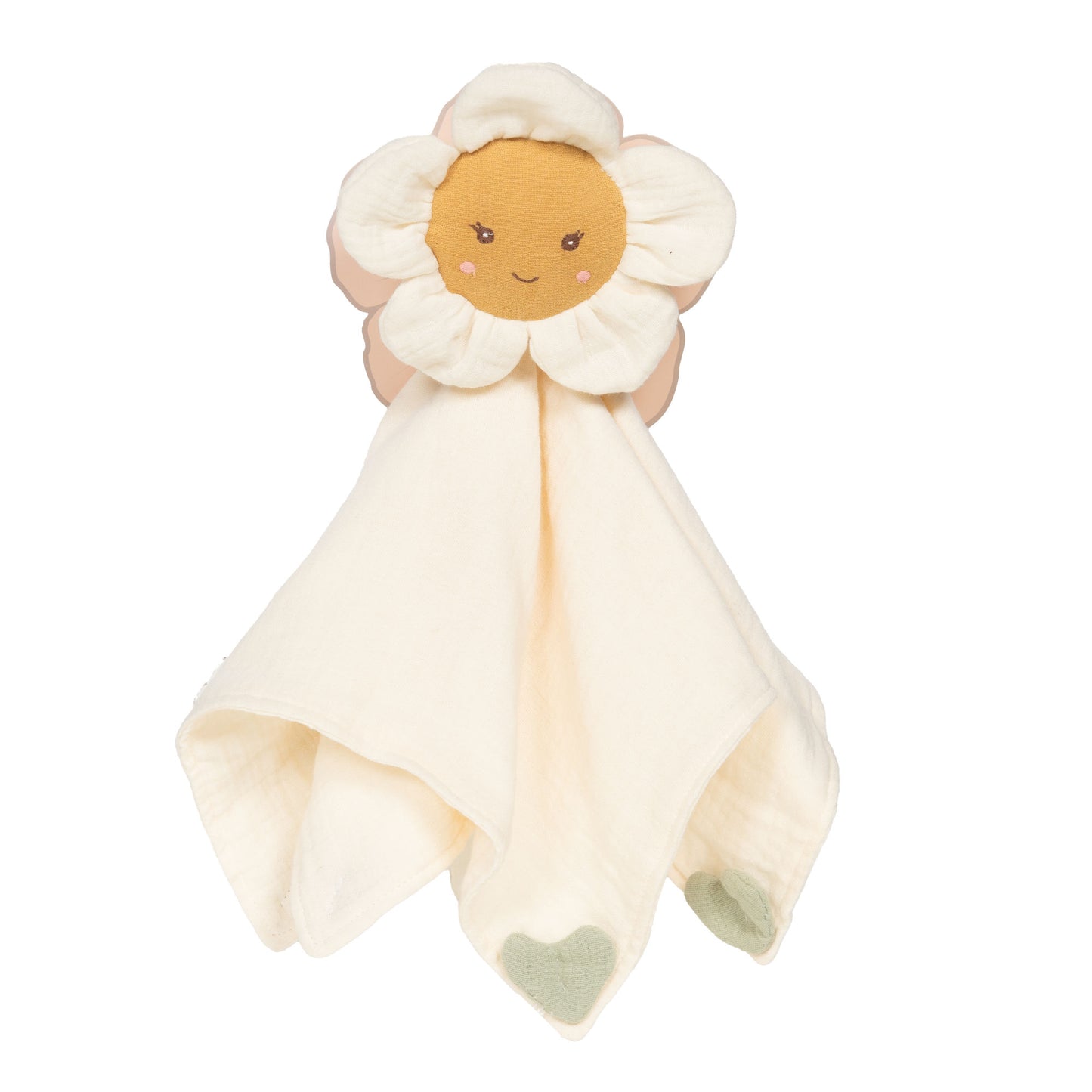 Doudou plat marguerite bébé visage souriant 36x36 cm Amadeus – MT Boutique