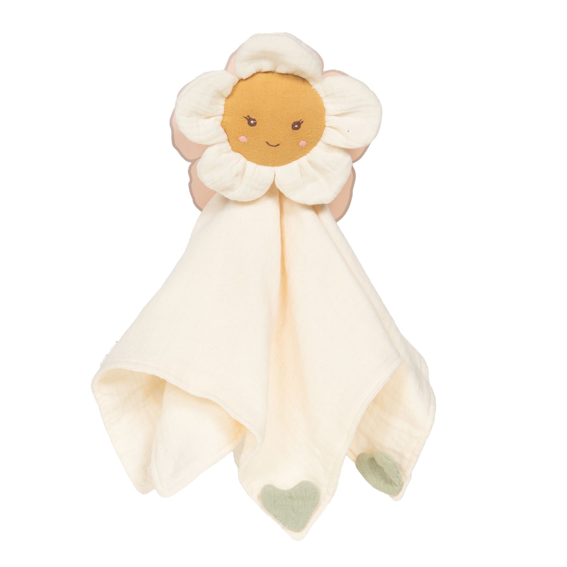 Doudou plat marguerite bébé visage souriant 36x36 cm Amadeus – MT Boutique