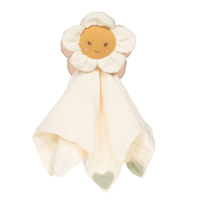 Doudou plat marguerite bébé visage souriant 36x36 cm Amadeus – MT Boutique