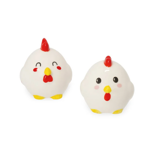 ensemble salière et poivrière poules en céramique Legami