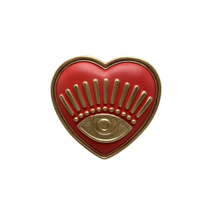 Déco Murale "Cœur Œil" Rouge – EMDE | 10,5x10,5 cm
