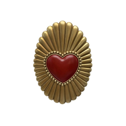Déco Murale Cœur Rouge Ovale – EMDE | 12,5x18 cm