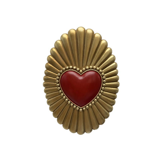 Déco Murale Cœur Rouge Ovale – EMDE | 12,5x18 cm