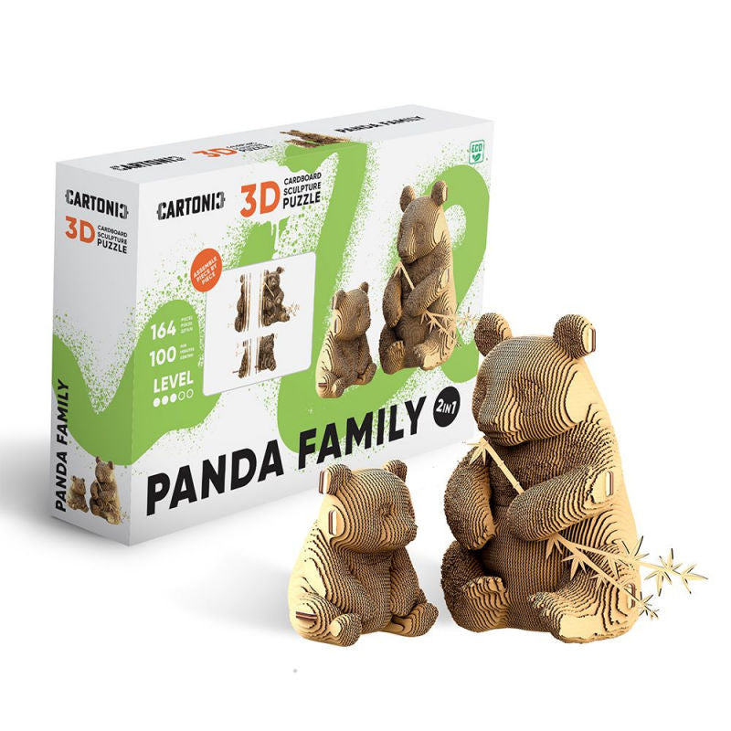 puzzle 3D Famille Panda en carton à assemble