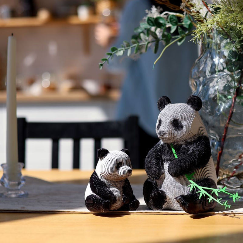sculpture panda carton recyclé décoration