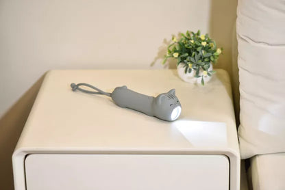 Lampe de poche LED grise en forme de chat 