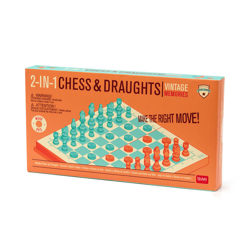 Jeu d'Échecs 2-en-1 vintage