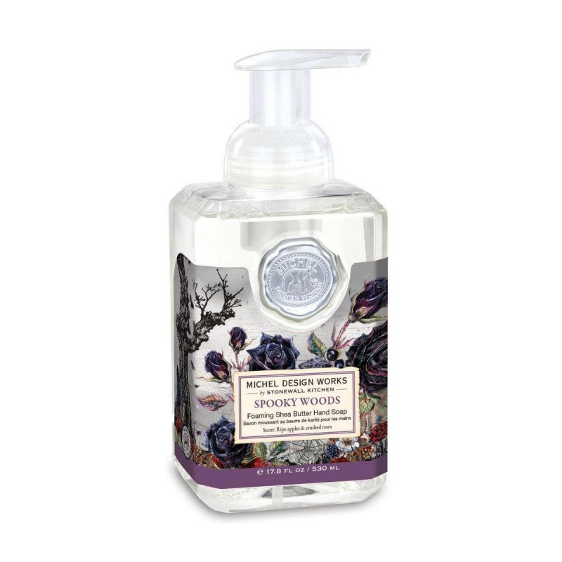 Savon moussant Spooky Woods Michel Design Works 530ml, design Halloween élégant pomme et musc.