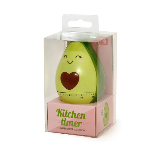 Minuteur de cuisine mécanique en forme d'avocat vert Legami.