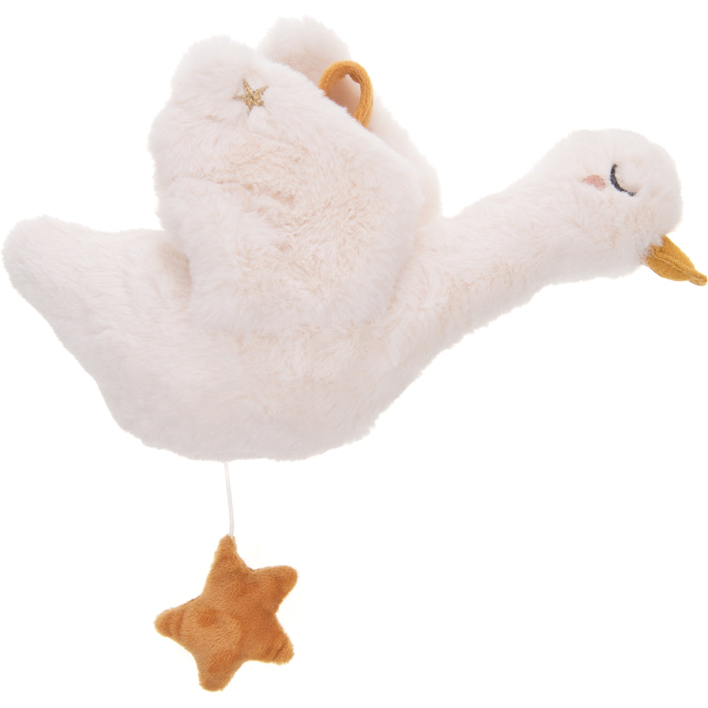 Peluche musicale oie 25 cm – Amadeus Les Petits. À suspendre. Mélodie douce pour apaiser bébé dès la naissance. Idée cadeau tendre et décorative.