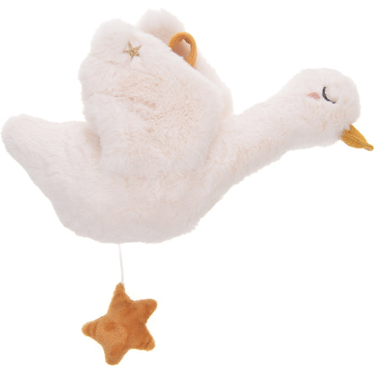 Peluche musicale oie 25 cm – Amadeus Les Petits. À suspendre. Mélodie douce pour apaiser bébé dès la naissance. Idée cadeau tendre et décorative.