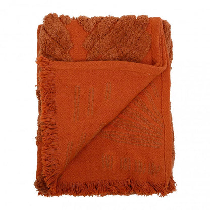plaid texturé doux terracotta