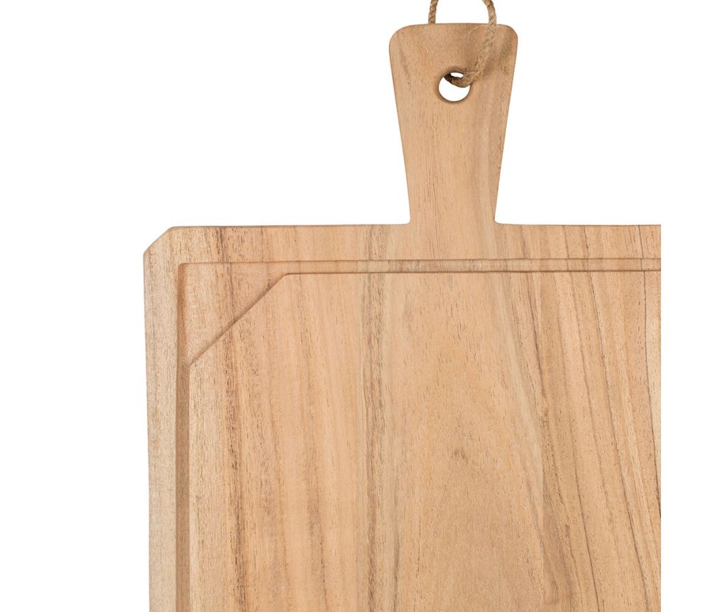 Détail veines naturelles acacia planche Dalbert Côté Table 40x30 – bois massif unique chaleureux