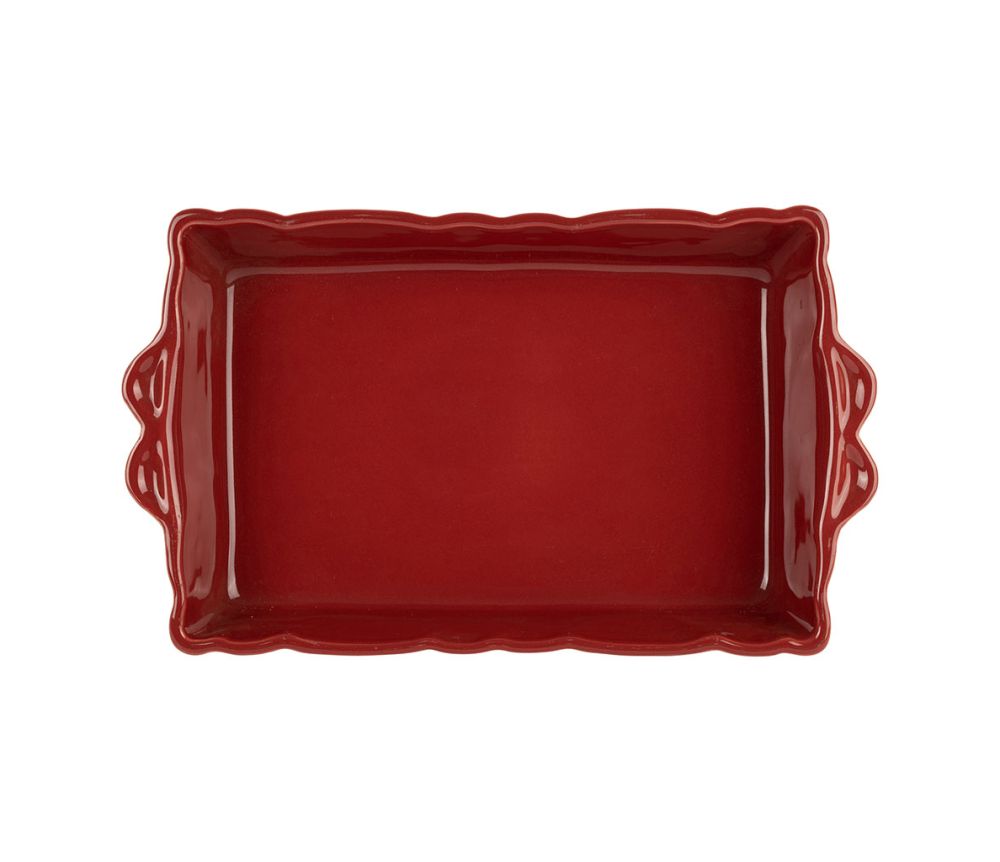 Plat à Four Rectangulaire Feston en Grès 32x21cm
