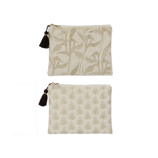 set pochettes velours beige doré Sema
