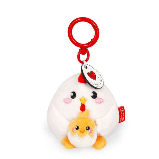 Porte-clés peluche poule Legami Super Soft Tiny I Care a Lot breloque émaillée mousqueton zinc – MT Boutique