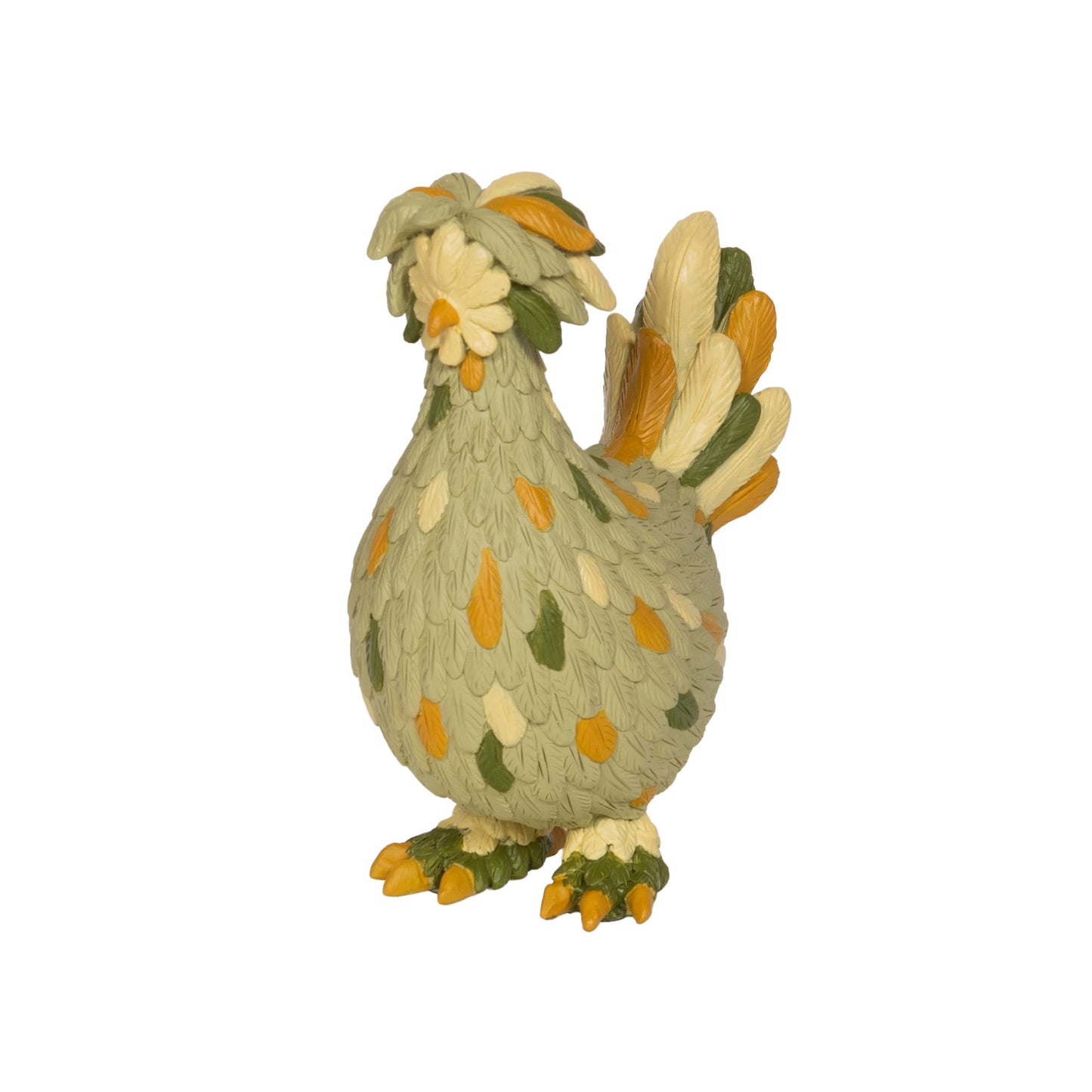 Figurine décorative poule Toby résine verte ocre H.17 cm Amadeus – MT Boutique