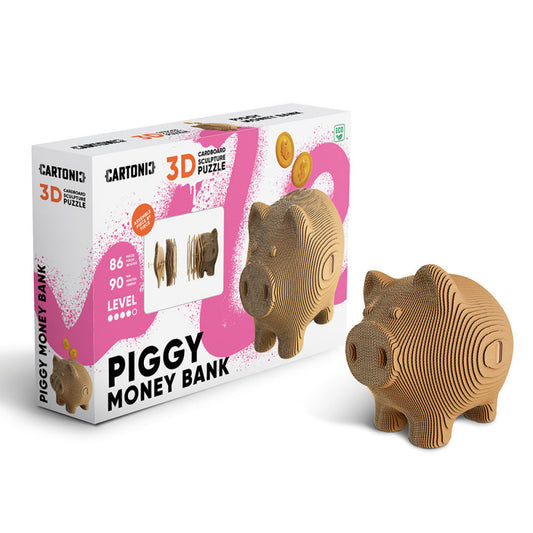 Tirelire cochon en carton, puzzle 3D à assembler 🐷