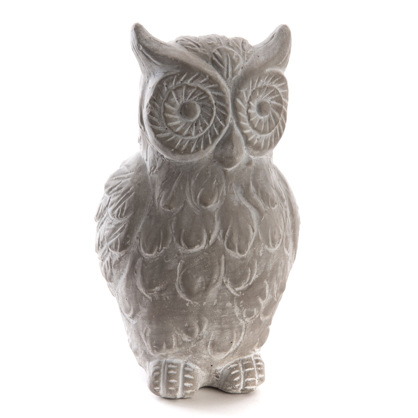 Statue chouette en ciment gris 26 cm décoration jardin Amadeus – MT Boutique