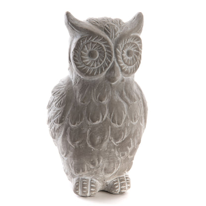 Statue chouette en ciment gris 26 cm décoration jardin Amadeus – MT Boutique