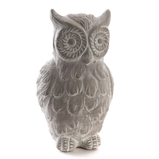 Statue chouette en ciment gris 26 cm décoration jardin Amadeus – MT Boutique