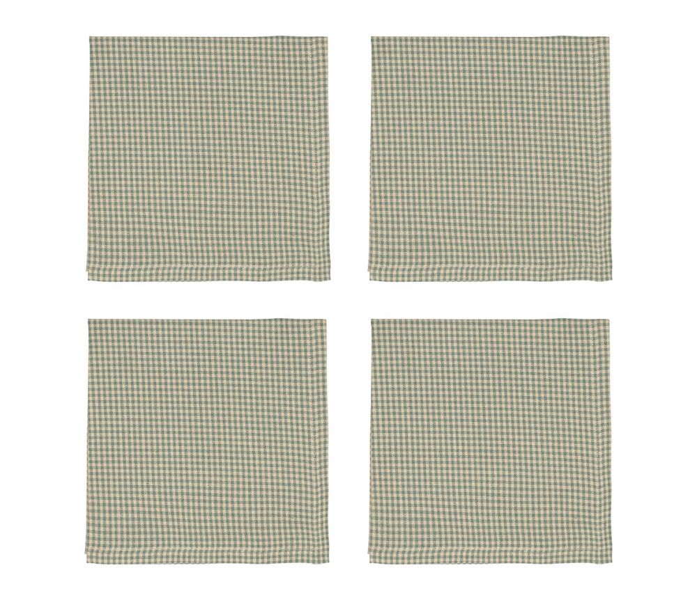 Set de 4 serviettes de table coton sauge 40x40cm Comptoir de Famille