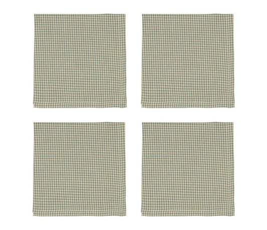 Set de 4 serviettes de table coton sauge 40x40cm Comptoir de Famille