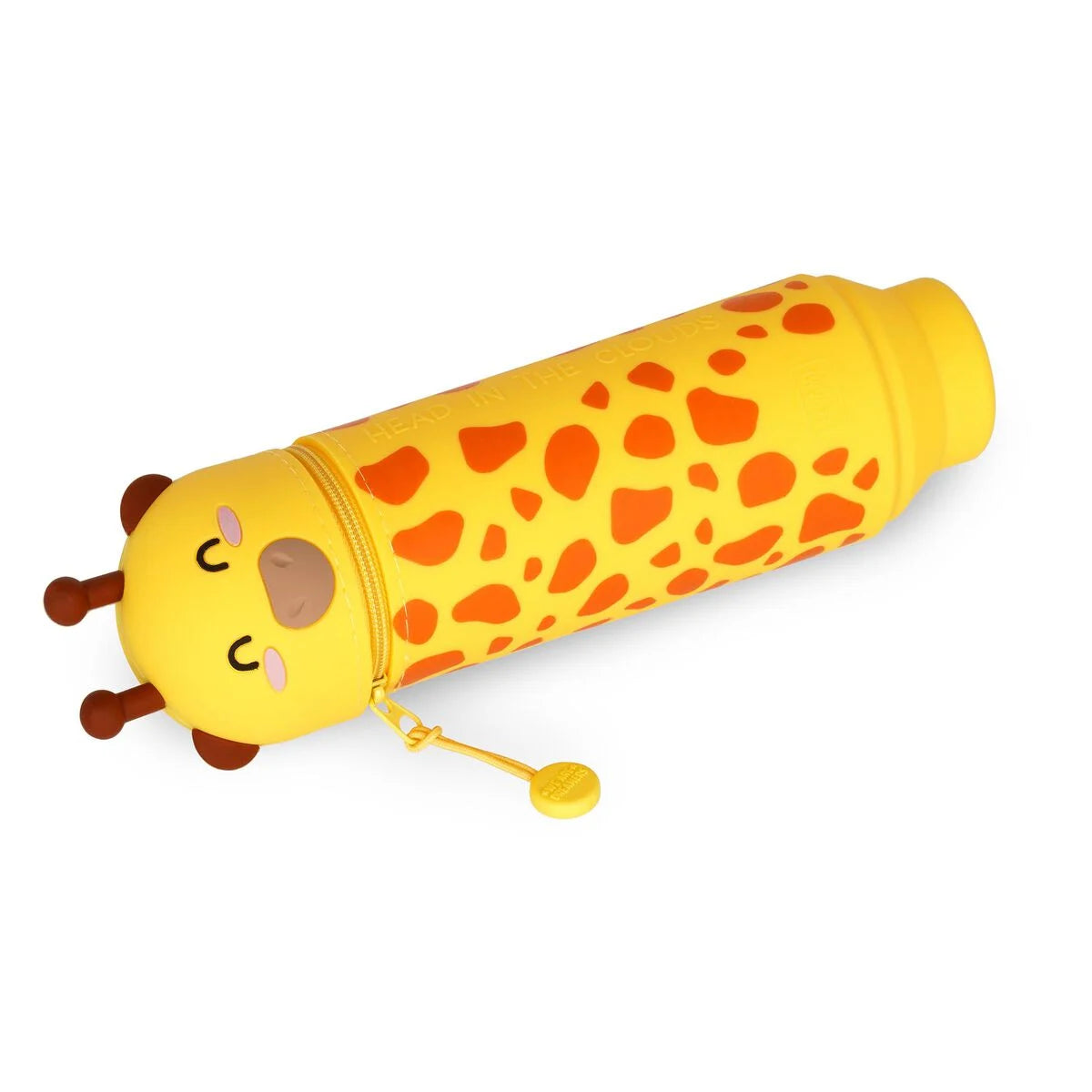 Détail silicone souple trousse girafe Legami kawaii – résistante légère facile à nettoye