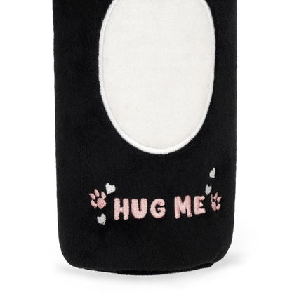 Détail texture ultra douce polyester noir blanc trousse peluche Panda Legami